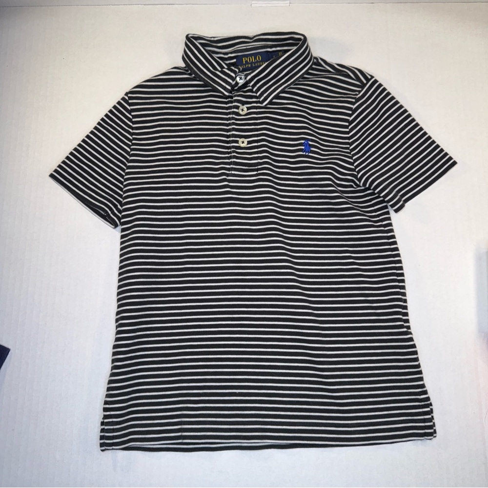 Polo by Ralph Lauren Black and White Striped Kids Polo